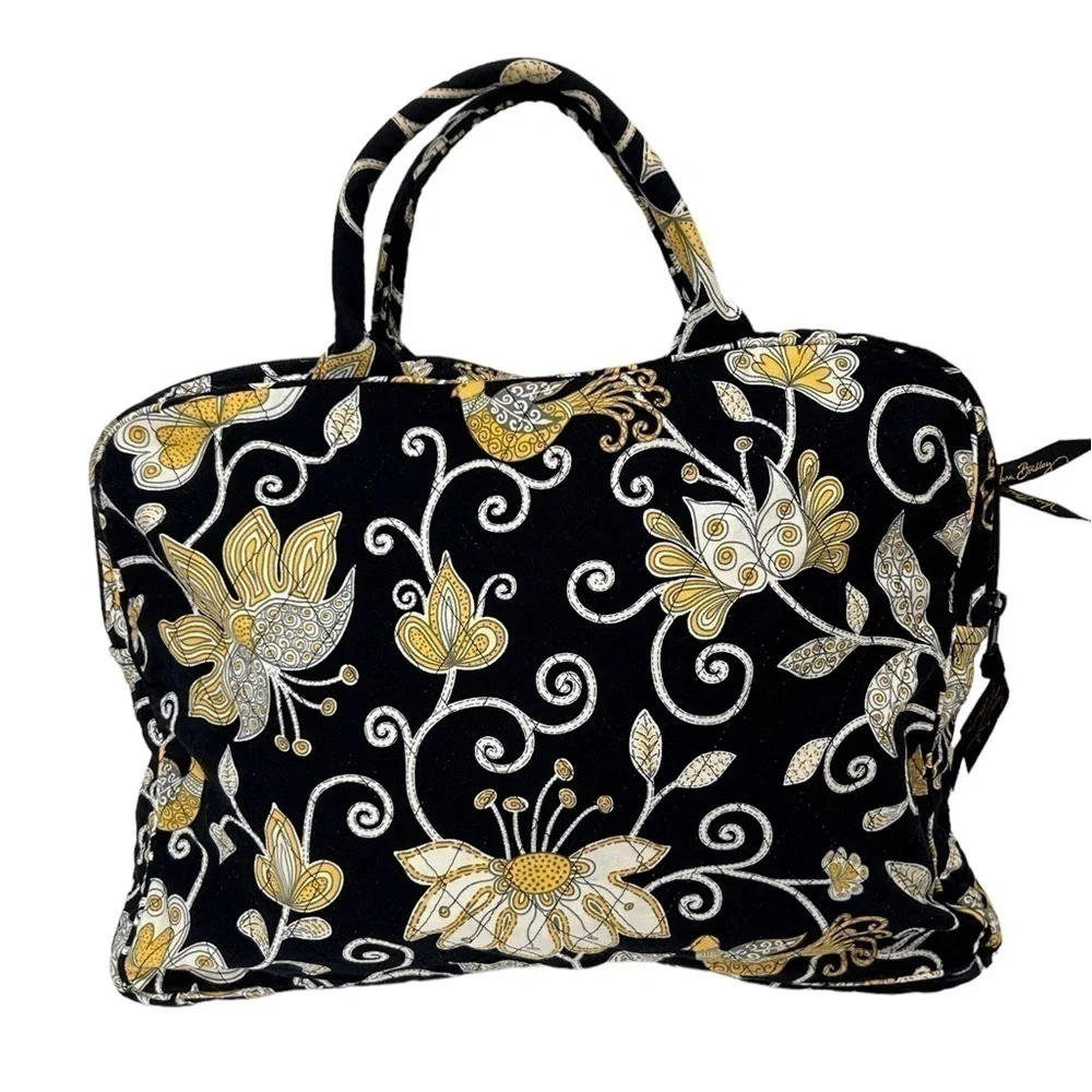 Vera Bradley Laptop/Tech Case Yellow Bird lack/Yellow/White EUC